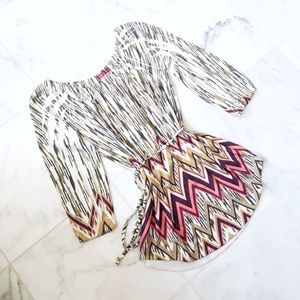 NWOT "Chameleon" abstract tie-waist top